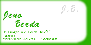 jeno berda business card